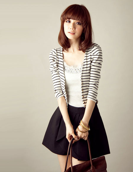 Puff Sleeve Striped Jacket